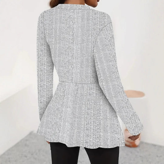Damen Moderne Strickjacke mit asymmetrischem Schnitt und eleganten Details R&B