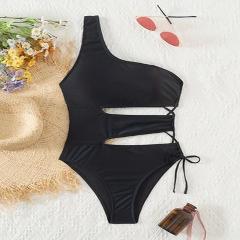 Damen Einseitiger Badeanzug mit modernem Cut-Out und sportlichem Schnitt R&B