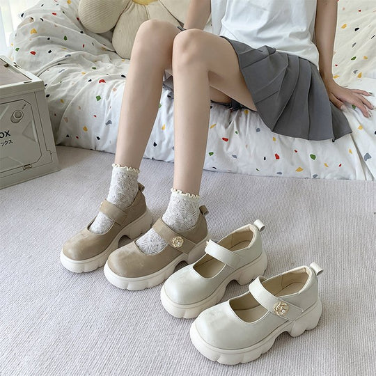 Damen modische Mary Jane Schuhe mit dekorativer Schnalle und komfortabler Sohle R&B