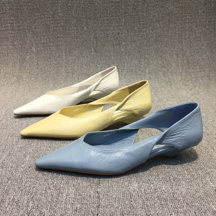 Damen Raffinierte Spitze Ballerinas mit Geschmeidiger Lederoberfläche R&B