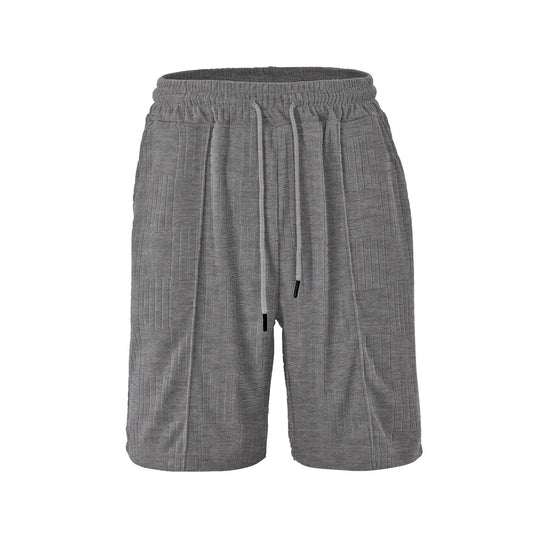 Herren nan strukturierte Frotté-Bermuda mit elastischem Kordelbund und Eingrifftaschen R&B