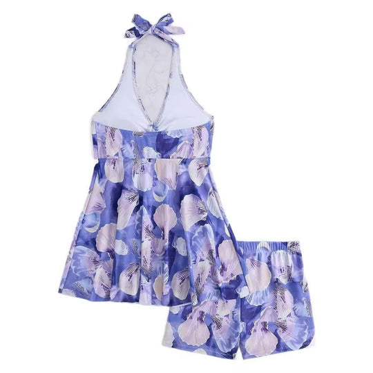 Damen Tankini-Set mit romantischem floralen Design und verstellbarem Oberteil R&B