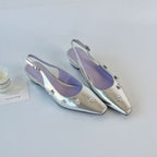 Damen Slingback-Pumps mit floralen Strassverzierungen und elegantem Schnitt