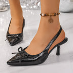 Damen Slingback-Pumps mit elegantem Schleifenakzent und komfortablem Absatz R&B