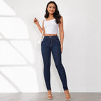 Damen Hochtaillierte Slim-Fit Jeans mit bequemer Stretch-Qualität R&B
