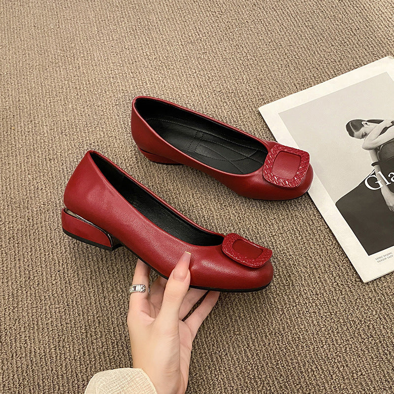 Damen Ballerinas mit modischem Schnallen-Design