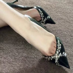 Damen Glamouröse Pumps mit strassbesetztem Dekor R&B