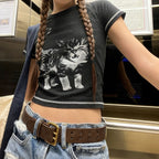 Damen T-Shirt mit kreativem Katzenmotiv R&B
