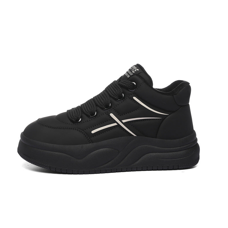 Damen trendige High-Top Sneakers mit extraleichter Sohle und kuscheligem Futter R&B
