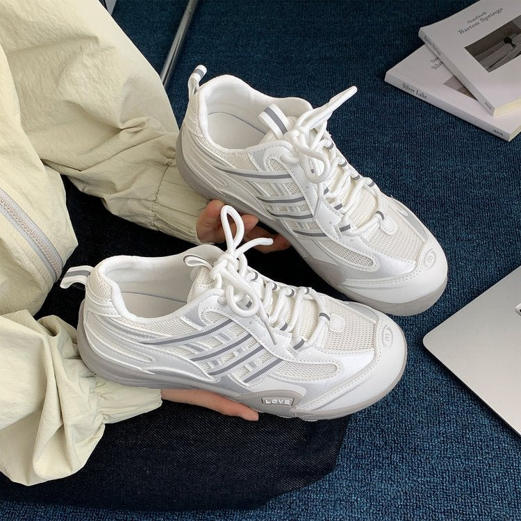Damen Sportliche Sneakers mit atmungsaktivem Mesh-Obermaterial und dämpfender Sohle R&B