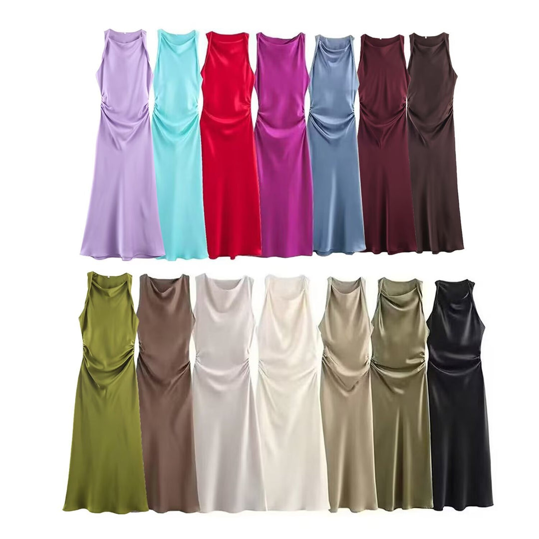 Damen elegantes Sommerkleid mit fließendem Schnitt und charmanten Rüschendetails R&B