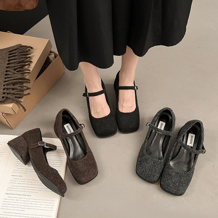 Damen Ballerina-Schuhe mit modischem Riemchen und hochwertiger Oberflächenstruktur R&B