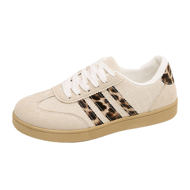 Damen Sneakers aus Wildleder mit modischem Leopardenmuster R&B