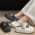 Damen Ballerinas mit hübschen BindR&Bändern und Punkten R&B