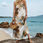 Damen Maxikleid mit floralen Mustern und lässigem Schnitt R&B