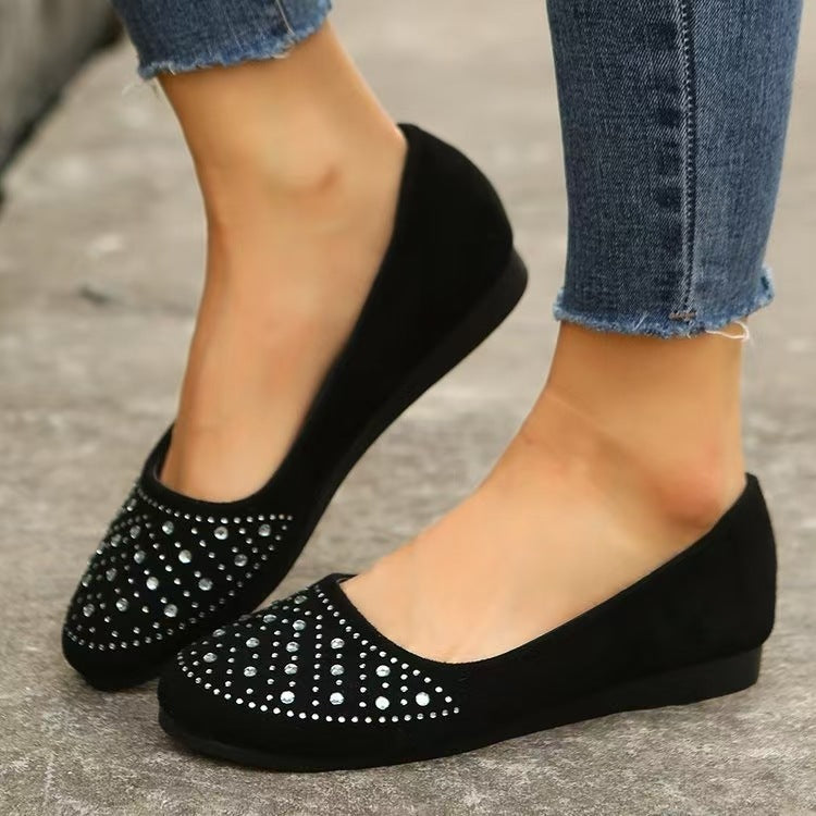 Damen modische Ballerinas mit funkelnden Strassdetails R&B