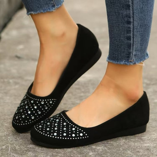 Damen modische Ballerinas mit funkelnden Strassdetails R&B