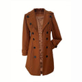 Damen Eleganter Trenchcoat mit doppelter Knopfleiste und hohem Kragen