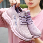 Damen Atmungsaktive Sport-Sneakers mit elastischem Obermaterial und dämpfendem Fußbett