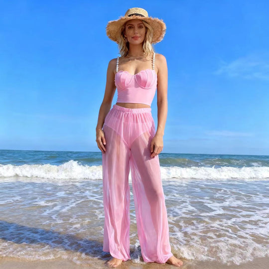 Damen Palazzohose mit eleganten transparenten Akzenten R&B