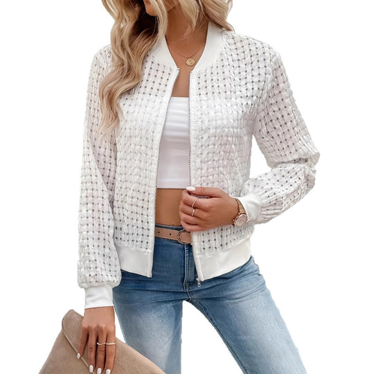 Damen luftige Sweatjacke mit trendigem Strukturdesign R&B