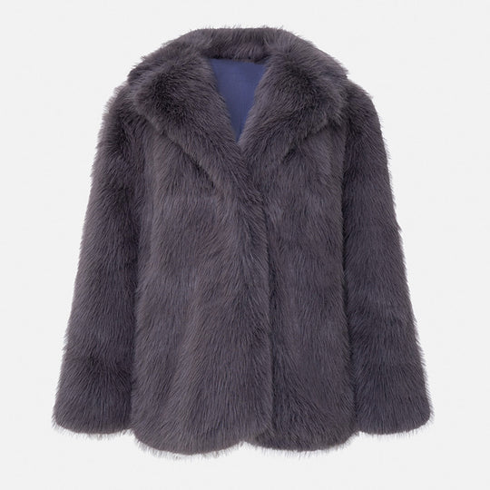 Damen Flauschige Kunstpelzjacke mit weiter Silhouette R&B