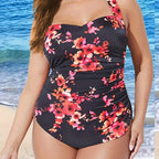Damen Floral Schwimmanzug mit Raffungen und verstellbaren Trägern R&B