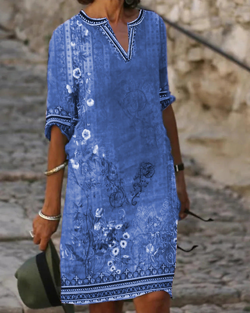 Damen luftiges Sommerkleid mit floralem Design R&B