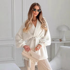 Damen Luxuriöser Wickelcardigan mit komfortablem Schnitt und Gürtel R&B