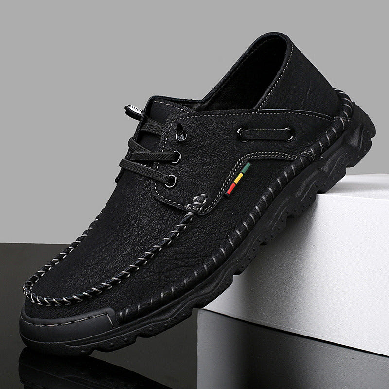 Herren Freizeit-Leder-Sneaker mit handgenähter Verarbeitung R&B