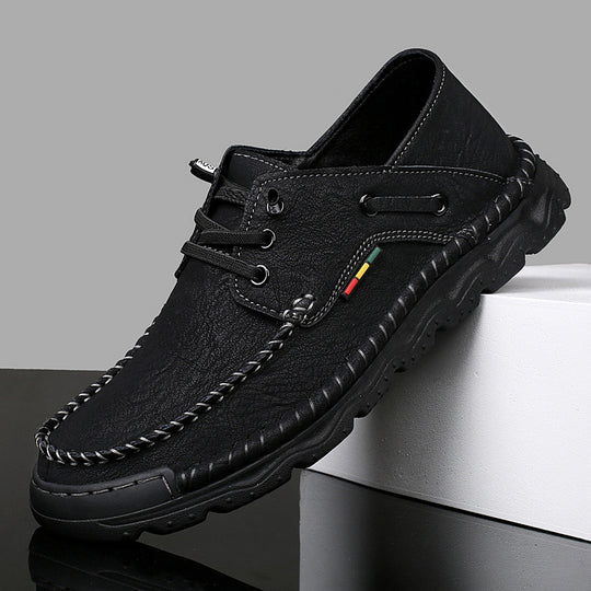 Herren Freizeit-Leder-Sneaker mit handgenähter Verarbeitung R&B