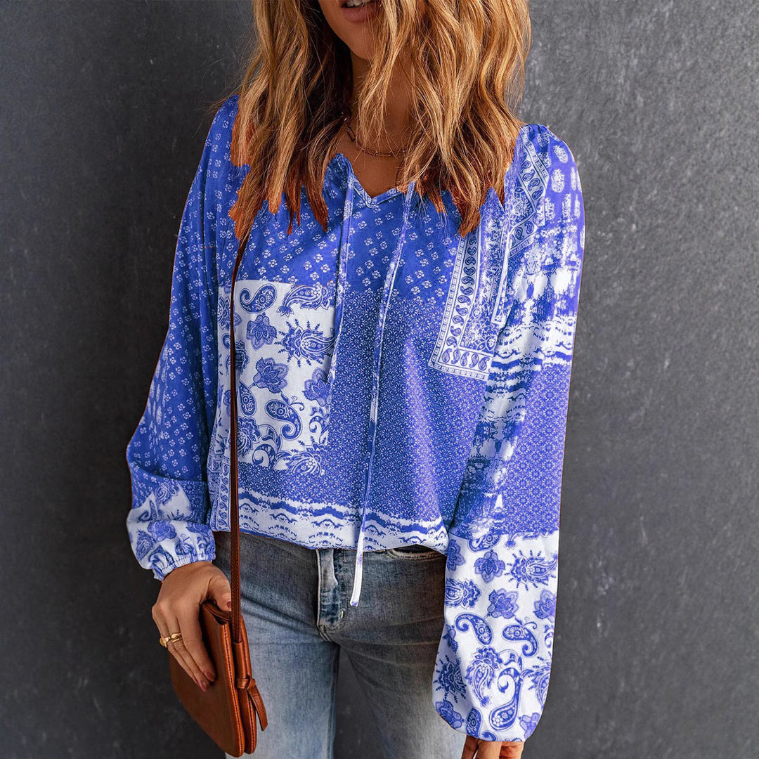 Damen lässiger Kapuzenpullover mit trendigem Paisleymuster R&B