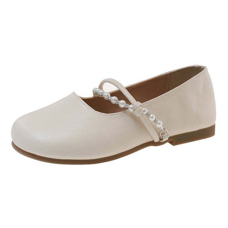 Damen elegante Ballerinas mit Perlenakzenten