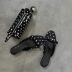 Damen Badeschuhe mit modischem Punkteüberwurf und raffiniertem Schleifendesign R&B