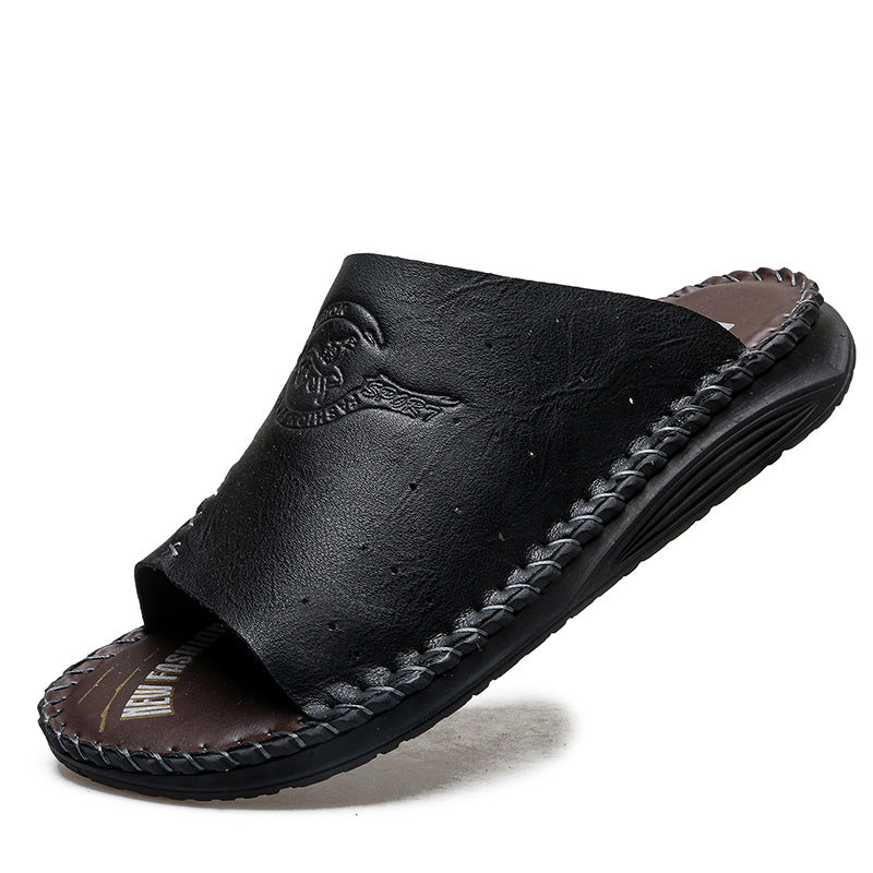 Herren Komfortable und atmungsaktive Ledersandalen R&B