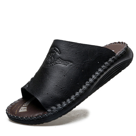 Herren Komfortable und atmungsaktive Ledersandalen R&B