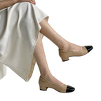 Damen Komfortable Ballerinas mit elegantem Blockabsatz