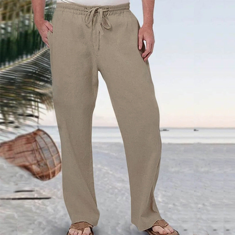 Herren nan weiche Loungehose aus Baumwolljersey mit elastischem Tunnelzugbund und seitlichen Eingrifftaschen R&B