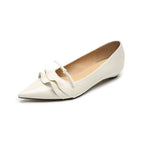 Damen elegante Pointed Ballerinas mit Rüschendetail