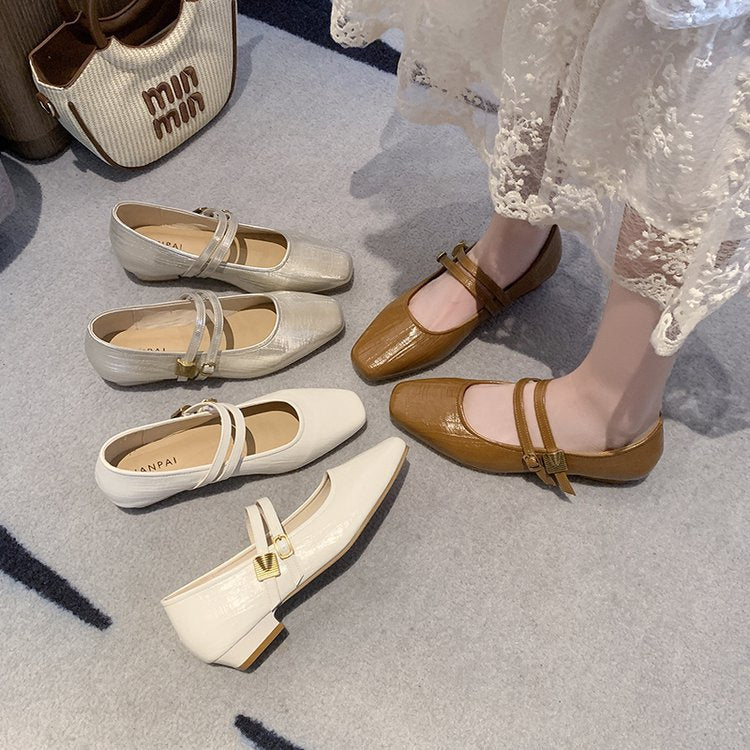 Damen elegante Ballerinas mit verstellbarem Riemen R&B