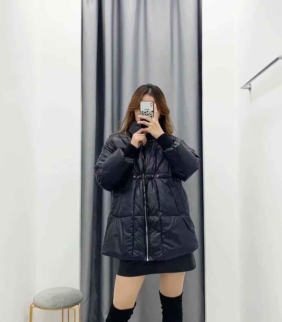 Damen gesteppte Übergangsjacke mit hohem Kragen und praktischen Seitentaschen R&B