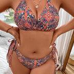 Damen Triangel-Bikini mit verstellbaren BindR&Bändern und verspieltem Design R&B