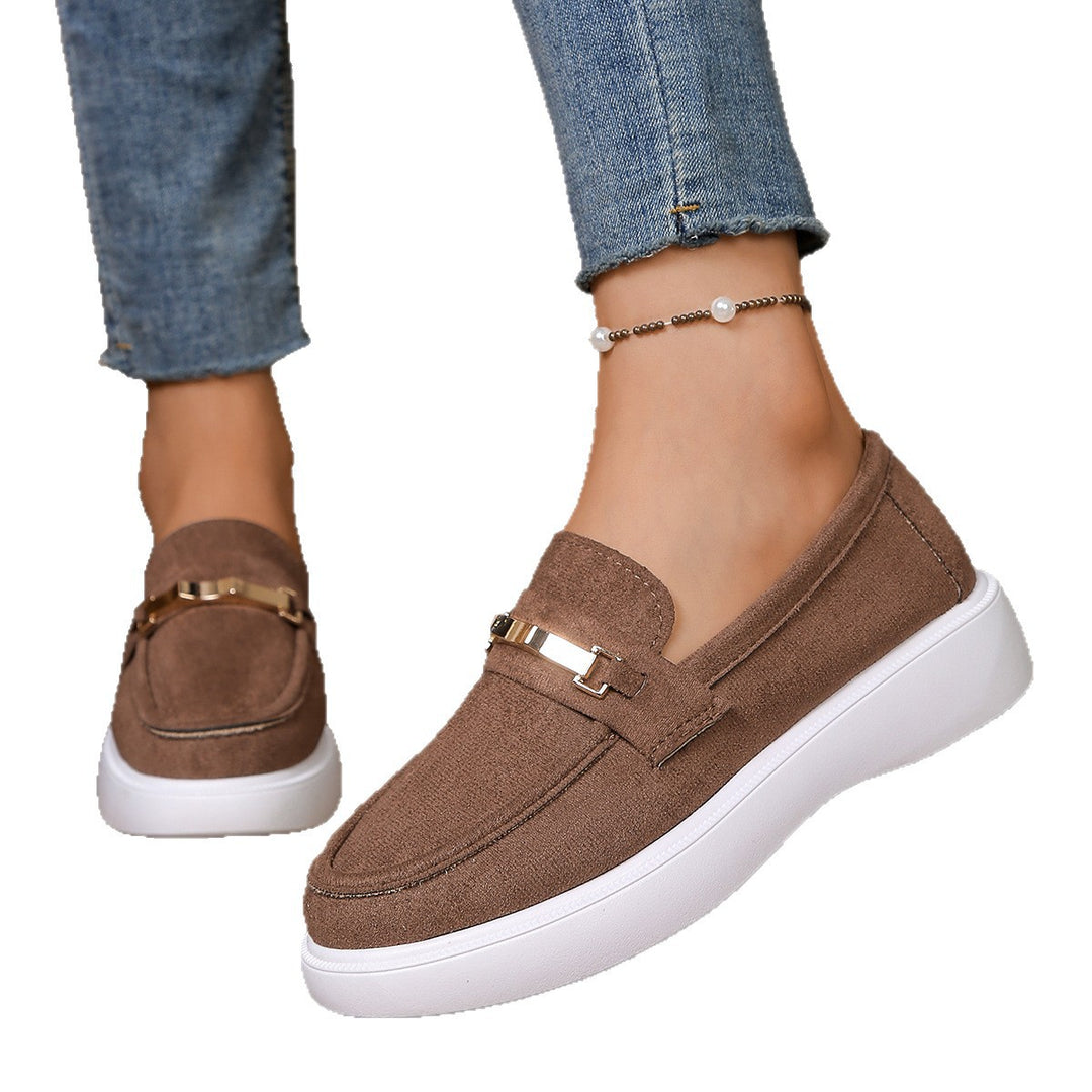 Damen modische Mokassins mit elegantem Metallakzent R&B