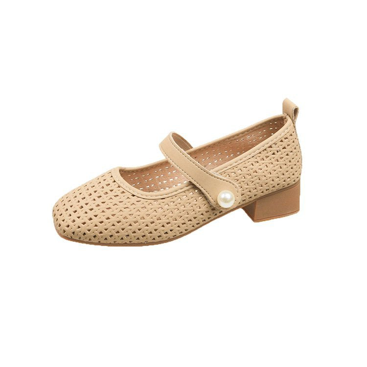 Damen elegante Ballerinas mit strapazierfähigem Netzdesign und modischer Schnalle R&B