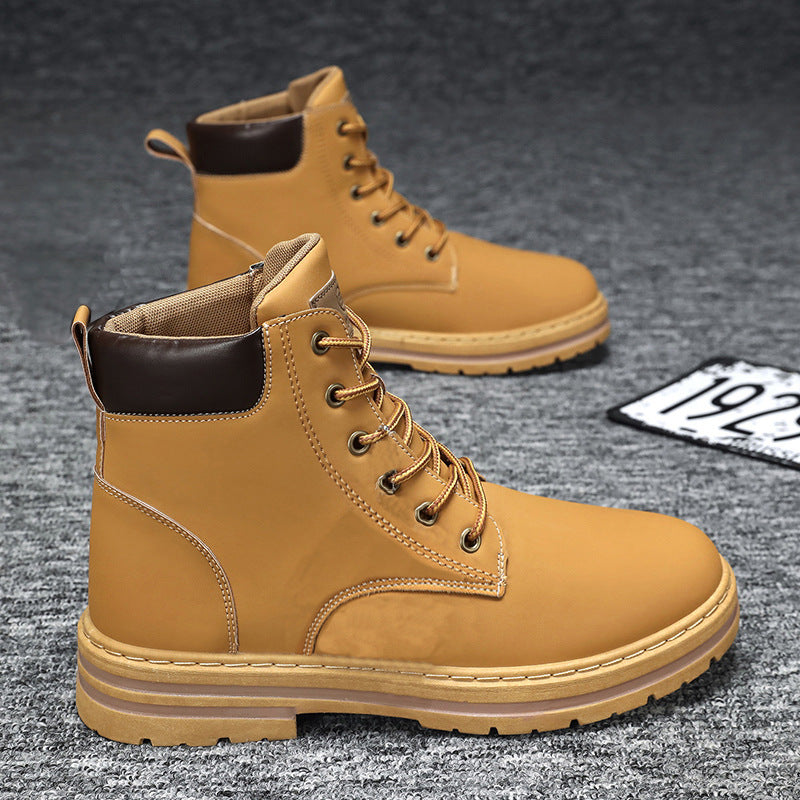 Herren robuste Lederstiefeletten mit rutschfester Sohle und weicher Innensohle R&B