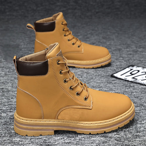 Herren robuste Lederstiefeletten mit rutschfester Sohle und weicher Innensohle R&B