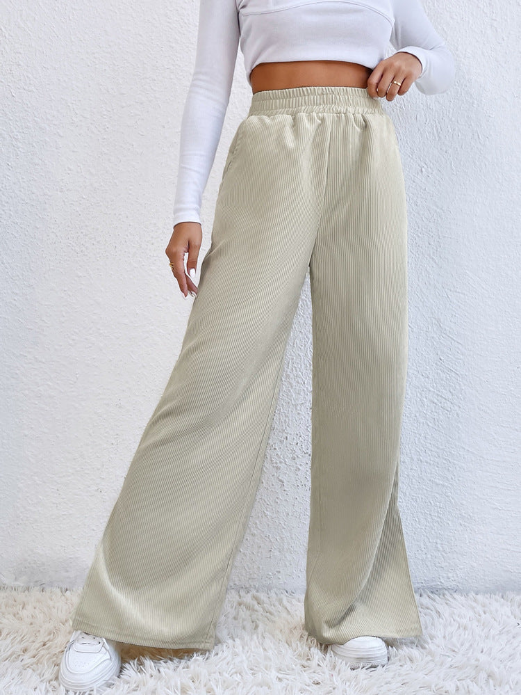 Damen Palazzo-Hose aus feinem Cordstoff mit seitlichen Schlitzen R&B