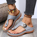 Damen Komfortable Zehentrenner-Sandalen mit modischem Riemen-Design R&B