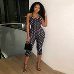 Damen Figurformender Jumpsuit mit Polka-Dots und schmalem Schnitt R&B