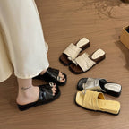 Damen elegante Slip-On Sandalen mit modischen Schnallen R&B